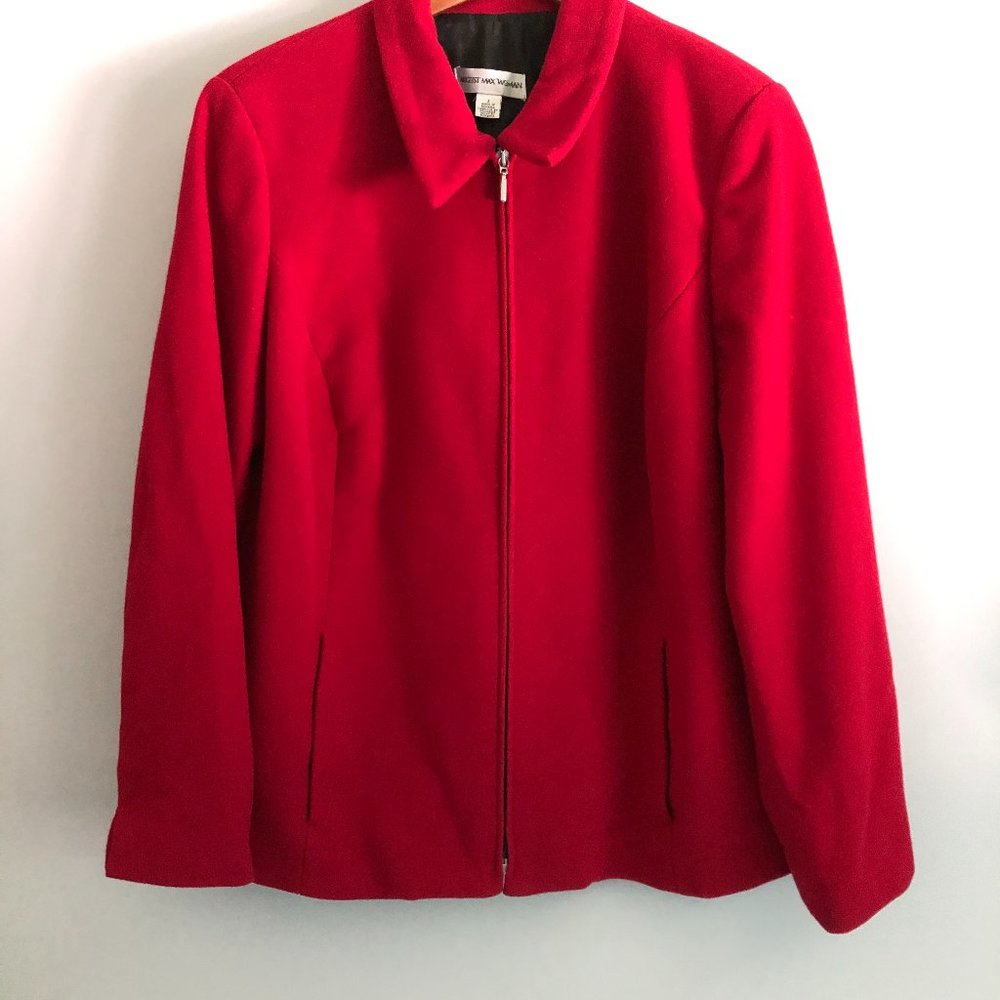 August Max Woman X Red Wool zip up Blazer
